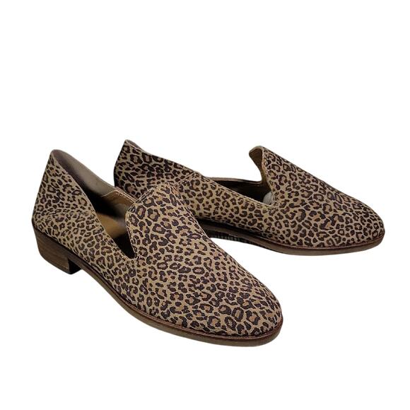 Lucky Brand Cahill Animal Print Leather Slip On Loafer Flats Womens Size 5 NEW - Picture 1 of 11